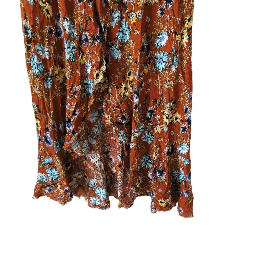 Blue‎ Life Womens Aura Wrap Ruffle Skirt Size Large Summer Nights Floral Print